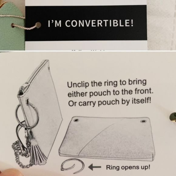 Mellow World Erin Womens Convertible Crossover Bag in Seafoam Green New - Picture 4 of 14